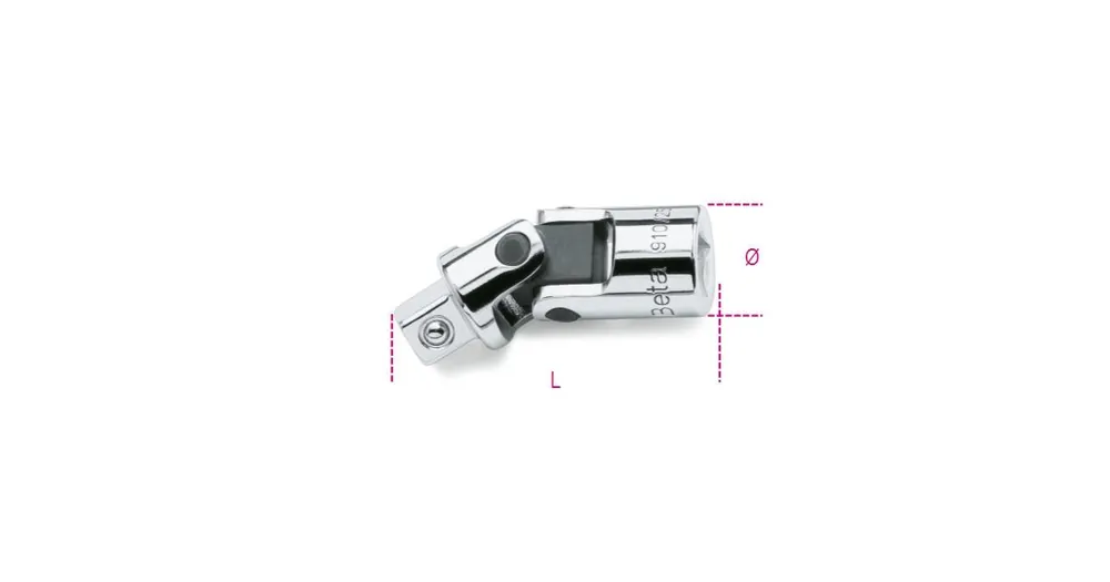 BETA Snodo con attacchi quadri maschio e femmina 3/8" cromato art.910/25
