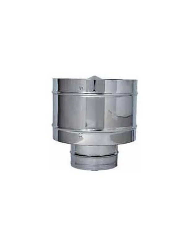 Fumaiolo Fisso Antivento Base Tonda Maschio In Acciaio Inox Ø Cm 8