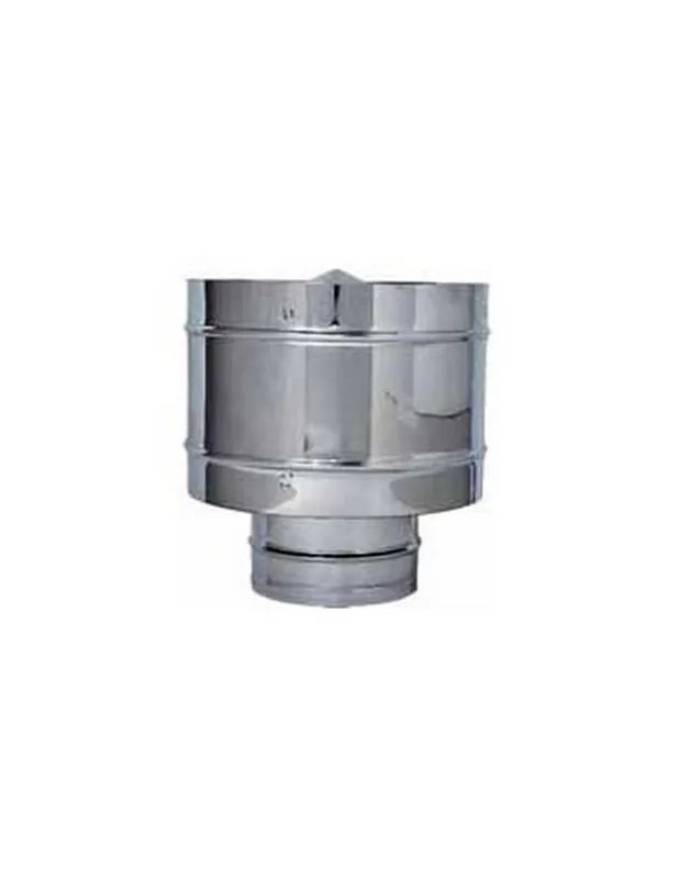 Fumaiolo Fisso Antivento Base Tonda Maschio In Acciaio Inox Ø Cm 16