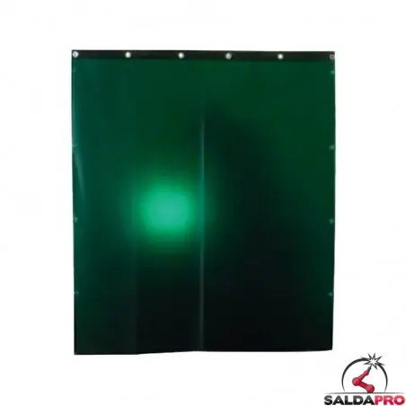 Tenda protettiva verde L.140cm DIN 9 per schermi saldatura + ganci