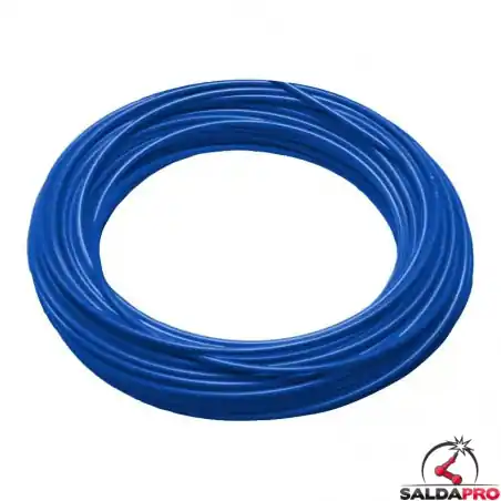 Guaina metallica ricoperta BLU Ø1,5x3,9-4,8 filo 1,1 per torce saldatura MIG (50mt)