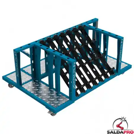 Carrello porta attrezzi GPPH 1300x900x600mm per accessori tavoli saldatura fori 28mm