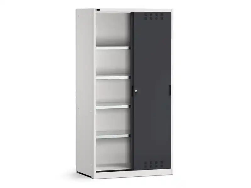 Armadio officina Fami Perfom 1020x650x2000mm con ante scorrevoli fessurate e 4 ripiani
