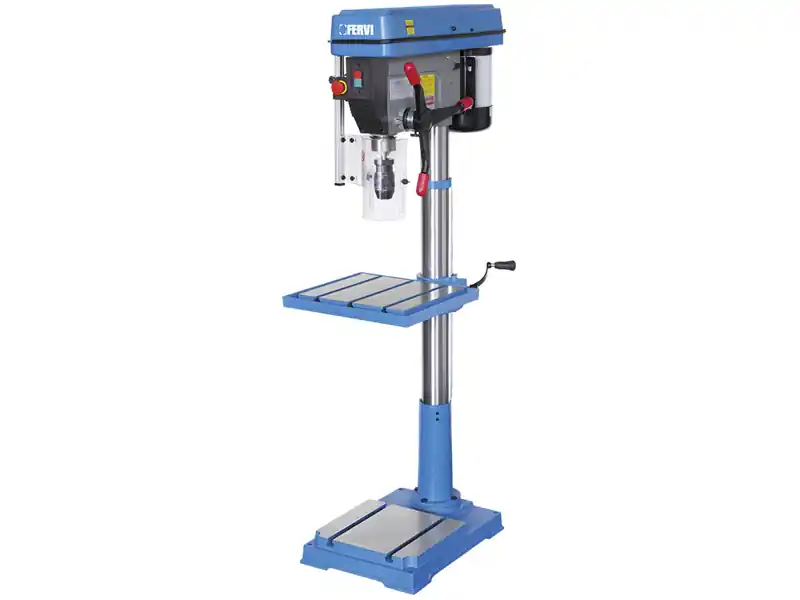 Trapano a colonna Fervi 0754/400V con trasmissione a cinghia 1,5kW