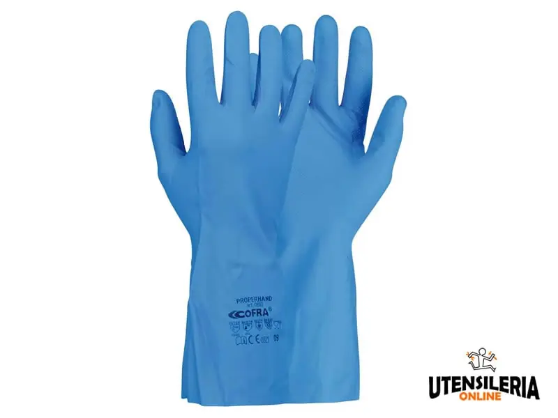 Guanti PROPERHAND Cofra in nitrile protezione chimica categoria III (12paia)