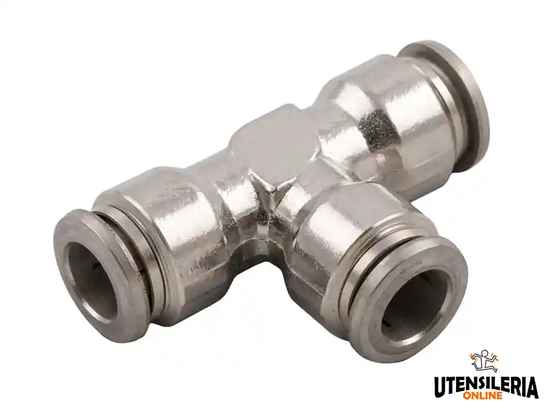 Raccordi a T intermedio Aignep 60230 INOX 316L per aria compressa, 4-12mm (10pz)