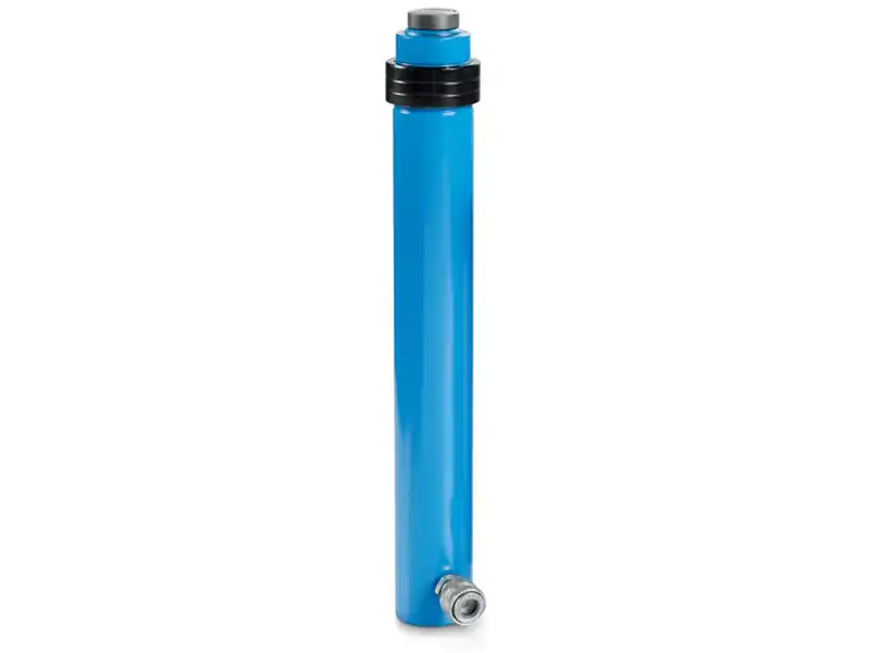 Cilindro idraulico corsa lunga semplice effetto OMCN 360/FM ritorno a molla h.545mm, 10 Ton