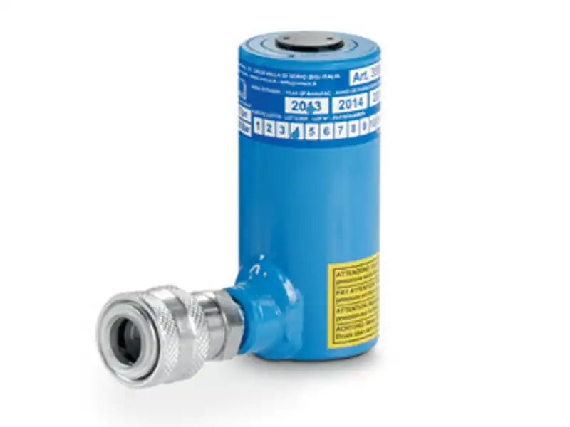 Cilindro idraulico universale semplice effetto OMCN 359/C ritorno a gravità h.195mm, 5 Ton