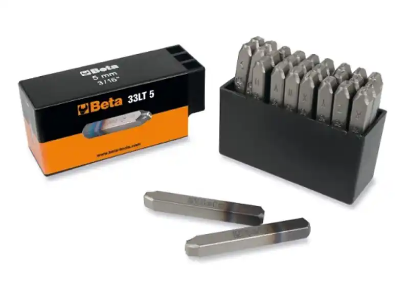 Set 27 punzoni con lettere A-Z e & Beta 33LT altezza caratteri 6mm per marcatura acciaio