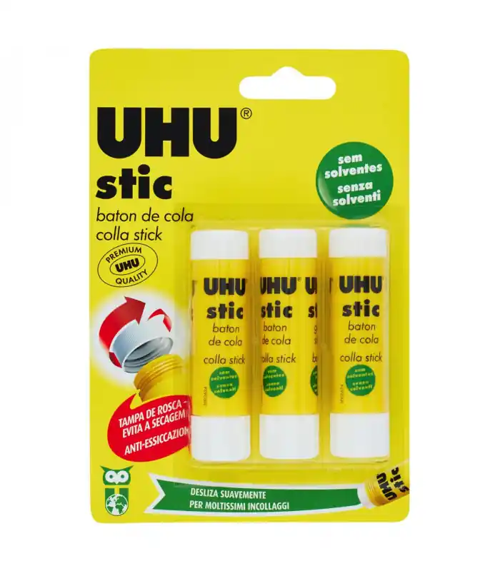 La colla per carta in stick UHU Stic 3x21 g in tubetto