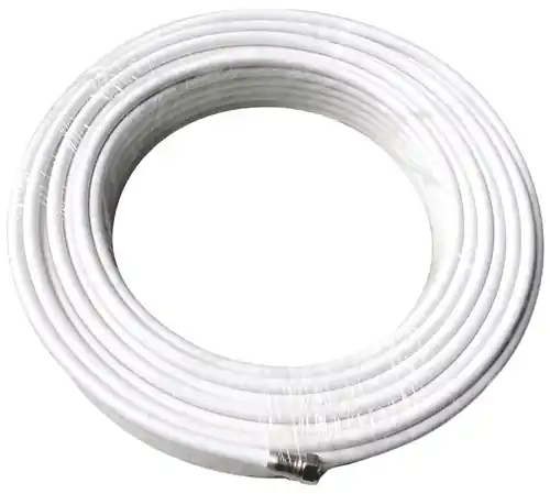 ZDB-5.0-50 - Cavo coassiale 75 Ohm, bianco, diametro 5 mm, con connettori F, matassa da 50mt.